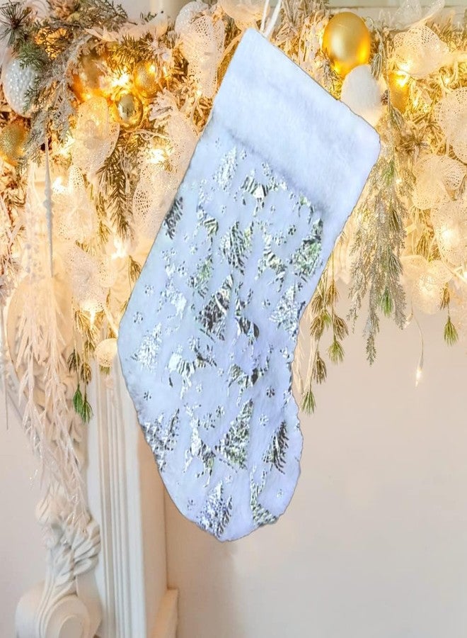 PartyToko 4PCS 14" Christmas Stocking Classic Large Stockings Santa, Snowman, Reindeer Xmas Character for Family Holiday Christmas Party Decorations 4pcs - Image 4